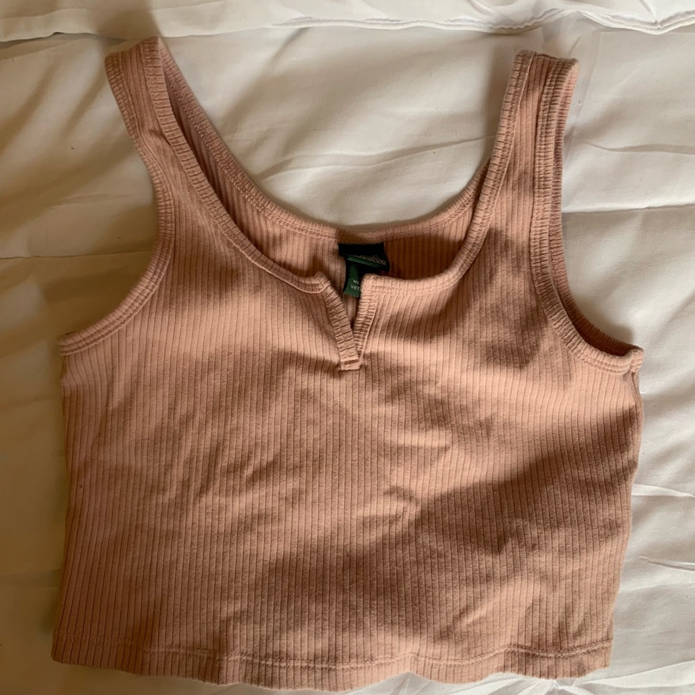 Pink Cropped Tank Top
